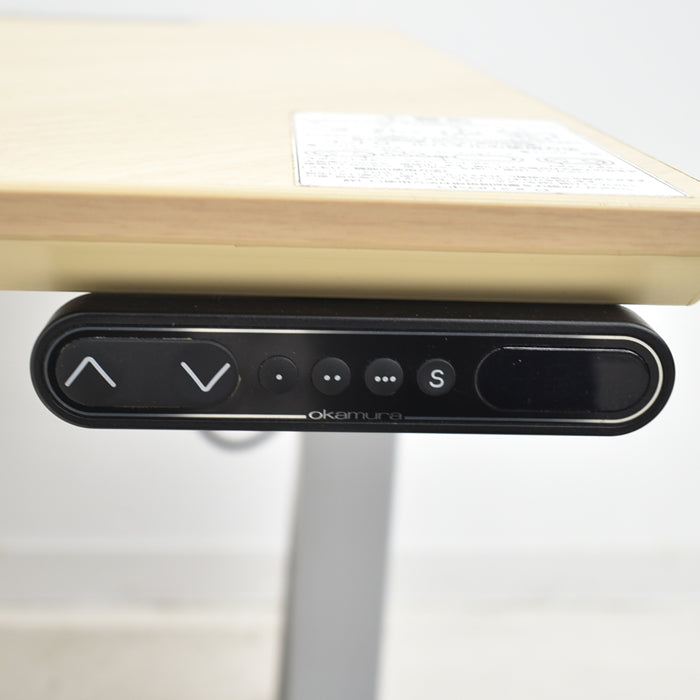 【中古】オカムラ スイフト 電動昇降 L型デスク コントロールパネルインジケーター付ボタンタイプ W1550 2024062504【中古オフィス家具】