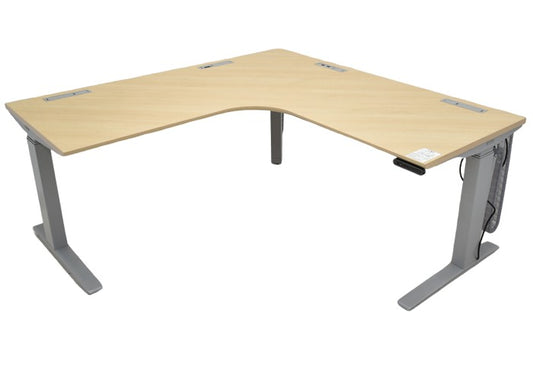 【中古】オカムラ スイフト 電動昇降 L型デスク コントロールパネルインジケーター付ボタンタイプ W1550 2024062504【中古オフィス家具】