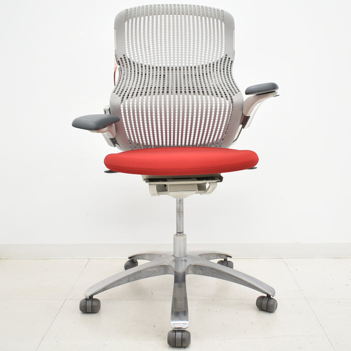 【中古】KNOLL ジェネレーション ハイパフォーマンス肘 アルミミラー脚 2024070804【中古オフィス家具】