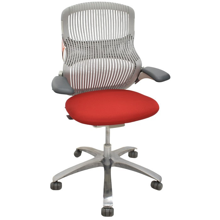 【中古】KNOLL ジェネレーション ハイパフォーマンス肘 アルミミラー脚 2024070804【中古オフィス家具】