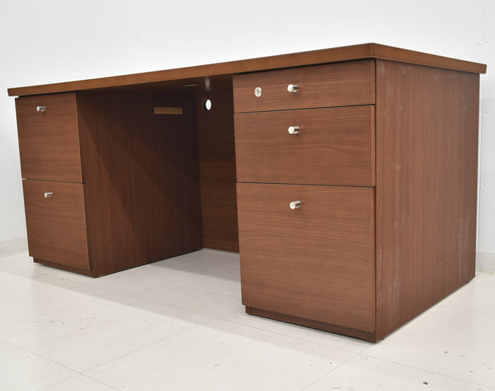 【中古】オカムラ EX-38シリーズ 役員両袖机 W1600 2024071803【中古オフィス家具】