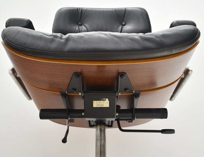 【中古】ジロフレックス パサール ハイバック 固定肘 プライウッド 革張り ブラック 2024072302【中古オフィス家具】
