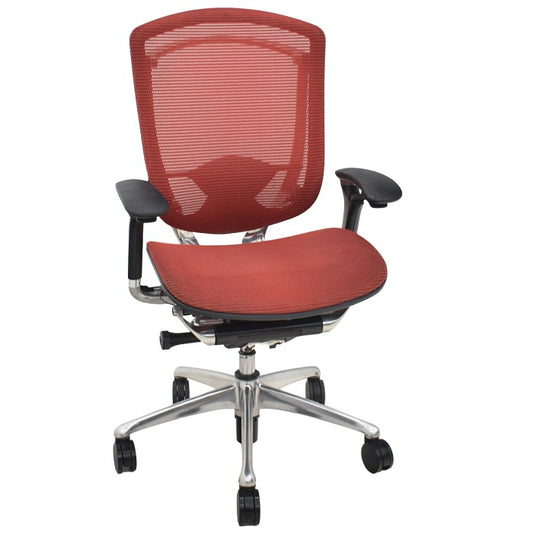 【中古】オカムラ コンテッサ 可動肘 ランバーサポート ポリッシュ レッド 2024072401【中古オフィス家具】