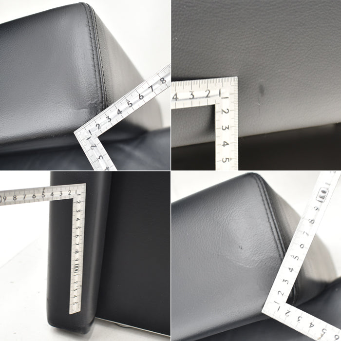 【中古】KNOLL+オカムラ 応接7点セット ハウスマンコレクション 8315SP 革張り ブラック W1200 2024072402【中古オフィス家具】