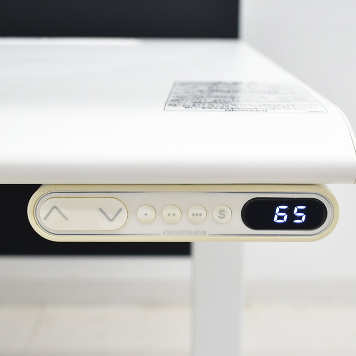 【中古】オカムラ スイフト 電動昇降デスク コントロールパネルインジケーターボタンタイプ デスクトップパネル 3S102P-MG99 ホワイト W1550 2024072503【中古オフィス家具】