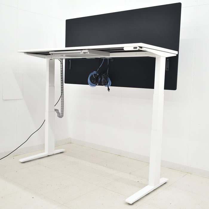 【中古】オカムラ スイフト 電動昇降デスク コントロールパネルインジケーターボタンタイプ デスクトップパネル 3S102P-MG99 ホワイト W1550 2024072503【中古オフィス家具】