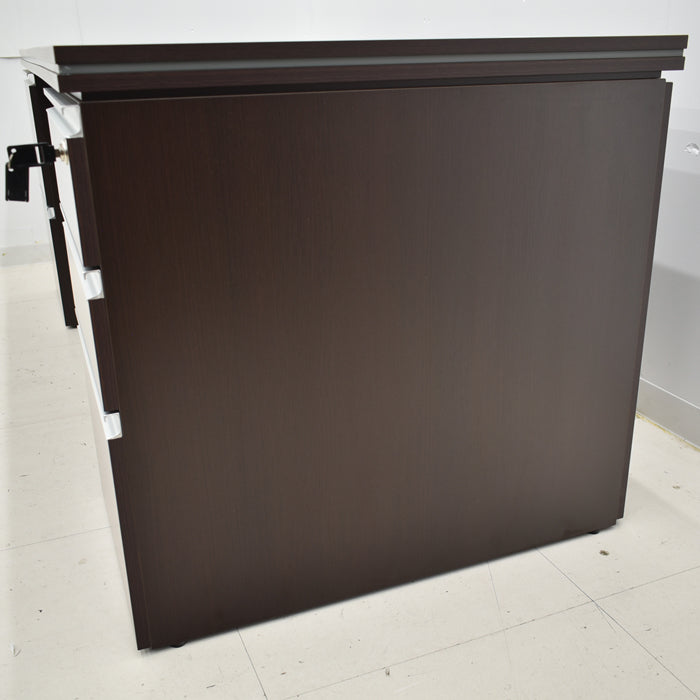 【中古】井上金庫 MMD スマートマネージメント 両袖デスク ダークブラウン W1800 2024072601【中古オフィス家具】