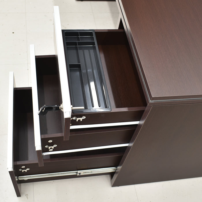 【中古】井上金庫 MMD スマートマネージメント 両袖デスク ダークブラウン W1800 2024072601【中古オフィス家具】