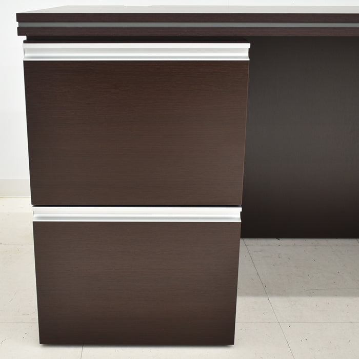 【中古】井上金庫 MMD スマートマネージメント 両袖デスク ダークブラウン W1800 2024072601【中古オフィス家具】