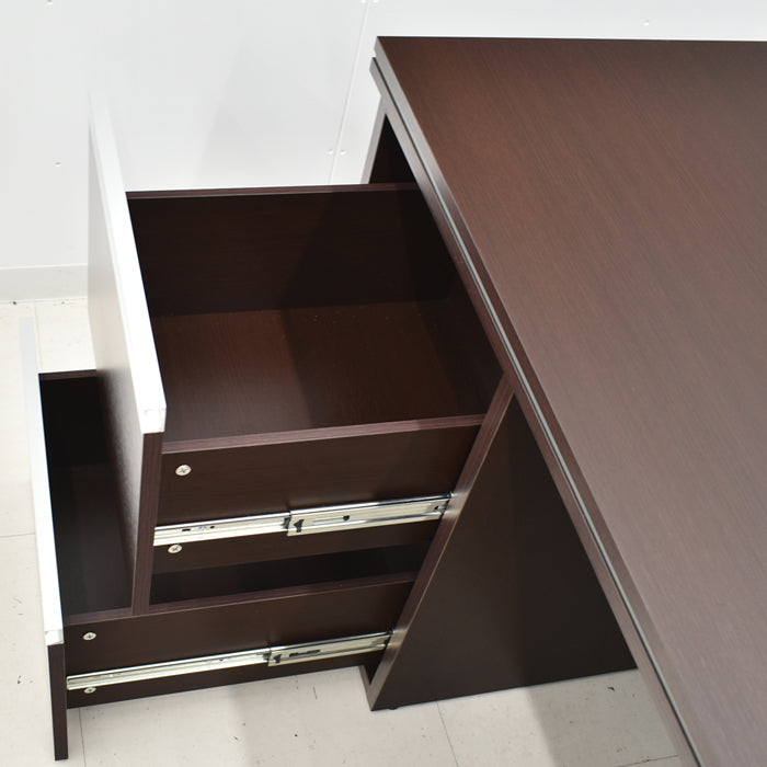 【中古】井上金庫 MMD スマートマネージメント 両袖デスク ダークブラウン W1800 2024072601【中古オフィス家具】