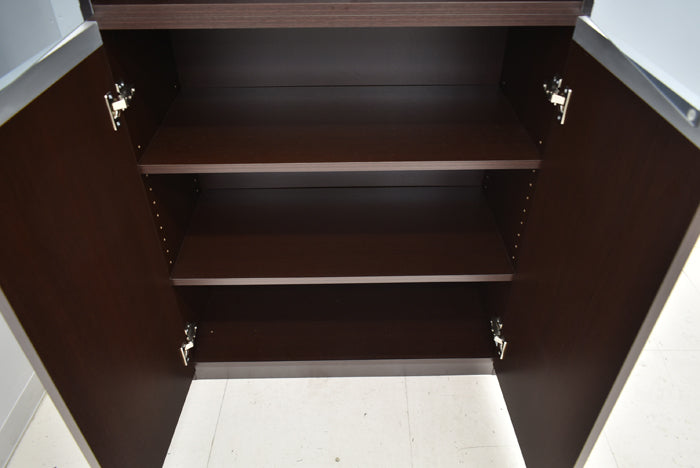 【中古】井上金庫 MMD 役員用ガラス書庫 ダークブラウン H1830 2024072602【中古オフィス家具】