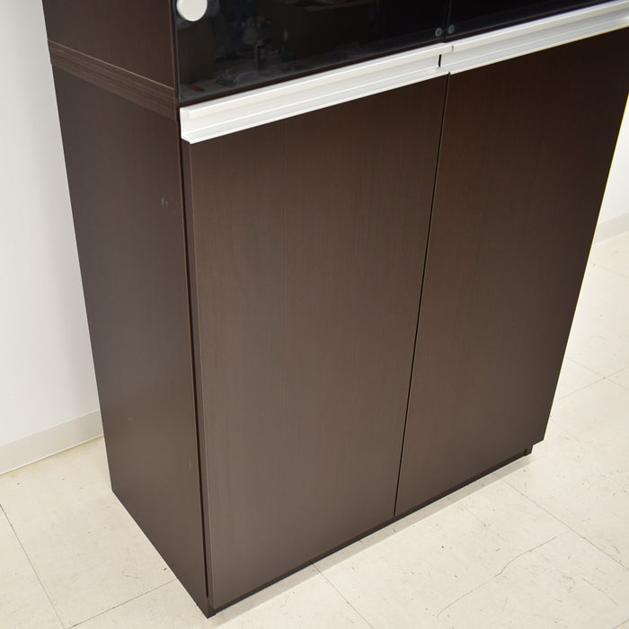 【中古】井上金庫 MMD 役員用ガラス書庫 ダークブラウン H1830 2024072602【中古オフィス家具】