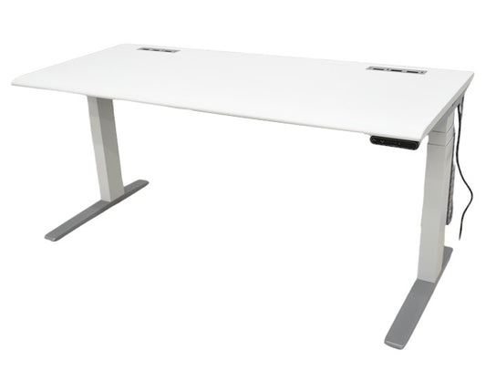 【中古】オカムラ スイフト 電動昇降デスク コントロールパネルインジゲーター付ボタンタイプ スムースフォルムエッジ ホワイト W1550 2024072903【中古オフィス家具】