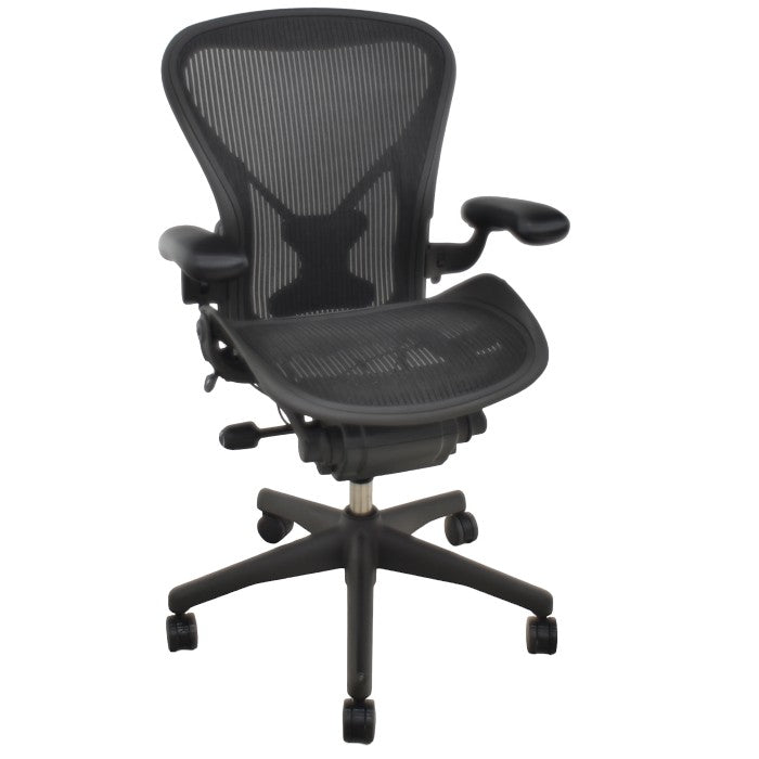 【中古】ハーマンミラー アーロンチェア Bサイズ フル装備 ポスチャーフィット 肘レバータイプ 2024073002【中古オフィス家具】
