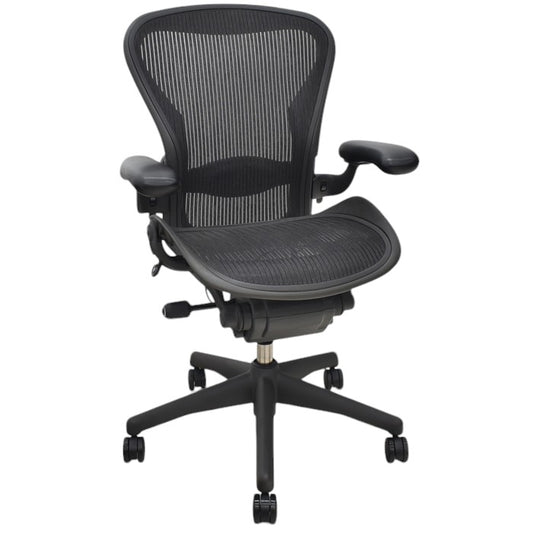 【中古】ハーマンミラー  アーロンチェア Bサイズ フル装備 ランバーサポート 肘レバータイプ 2024090602【中古オフィス家具】