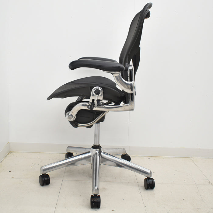 【中古】ハーマンミラー アーロンチェア Bサイズ フル装備 ポスチャーフィット ポリッシュ 2024092002【中古オフィス家具】