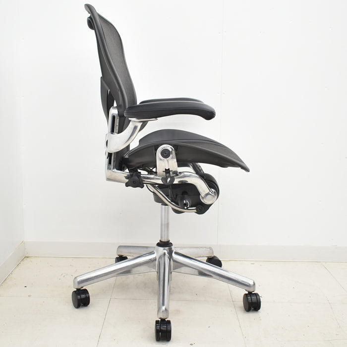 【中古】ハーマンミラー アーロンチェア Bサイズ フル装備 ポスチャーフィット ポリッシュ 2024092002【中古オフィス家具】
