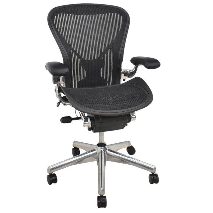 【中古】ハーマンミラー アーロンチェア Bサイズ フル装備 ポスチャーフィット ポリッシュ 2024092002【中古オフィス家具】