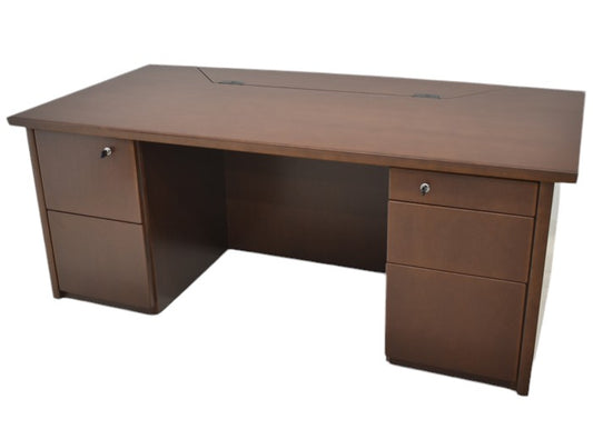 【中古】オカムラ ネーベクスプロ 役員用両袖デスク W1800 2024092604【中古オフィス家具】