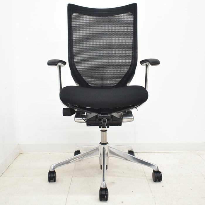 【中古】オカムラ バロン ハイバック 固定肘 ポリッシュ 2024092804【中古オフィス家具】