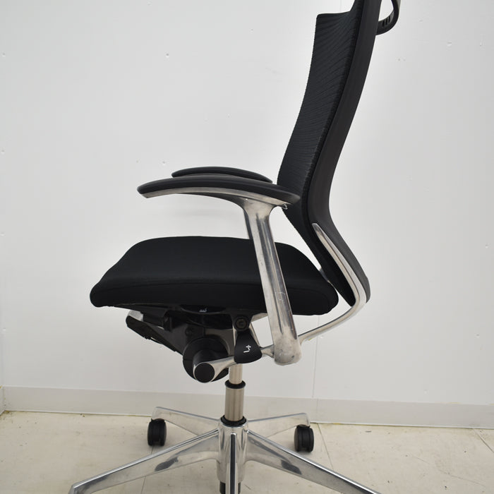 【中古】オカムラ バロン ハイバック 固定肘 ポリッシュ 2024092804【中古オフィス家具】
