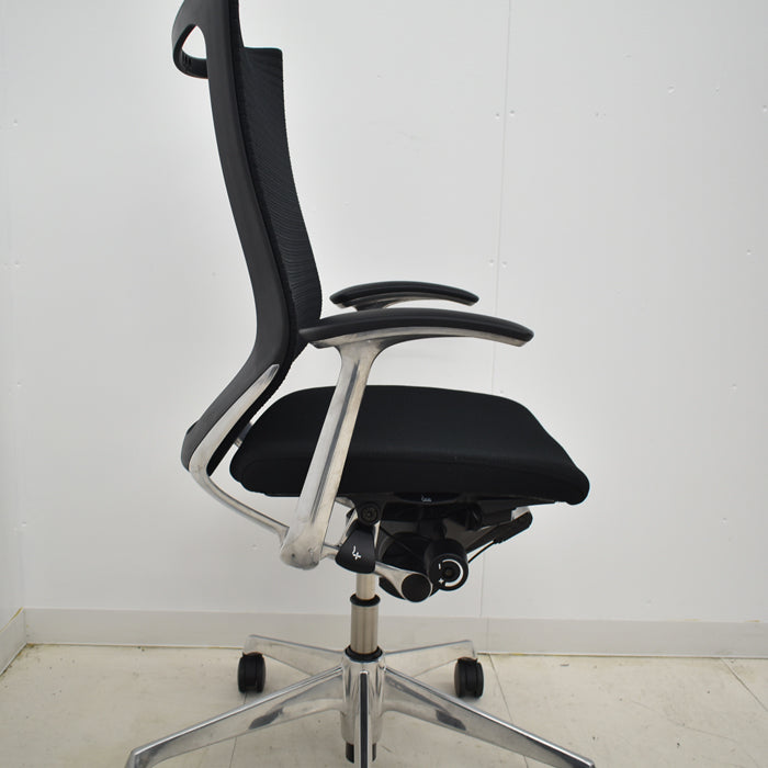 【中古】オカムラ バロン ハイバック 固定肘 ポリッシュ 2024092804【中古オフィス家具】