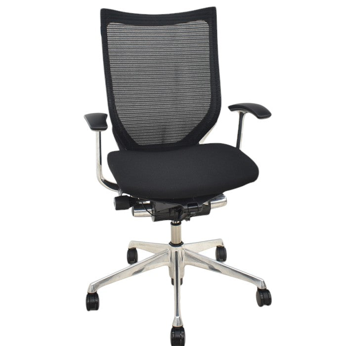【中古】オカムラ バロン ハイバック 固定肘 ポリッシュ 2024092804【中古オフィス家具】