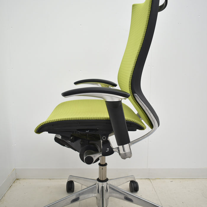 【中古】オカムラ バロン ハイバック 可動肘 ポリッシュ 肘パット新品 2024100101【中古オフィス家具】