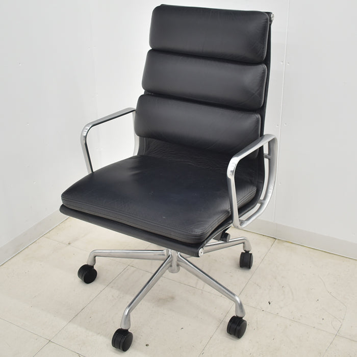 【中古】ハーマンミラー イームズ ソフトパッドグループエグゼクティブチェア ポリッシュ 革張り 2024101003【中古オフィス家具】