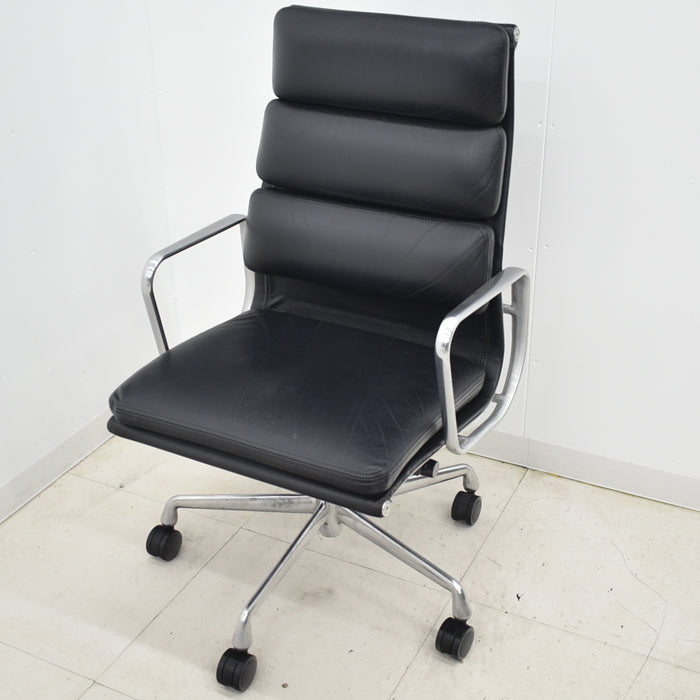 【中古】ハーマンミラー イームズ ソフトパッドグループエグゼクティブチェア ポリッシュ 革張り 2024101203【中古オフィス家具】