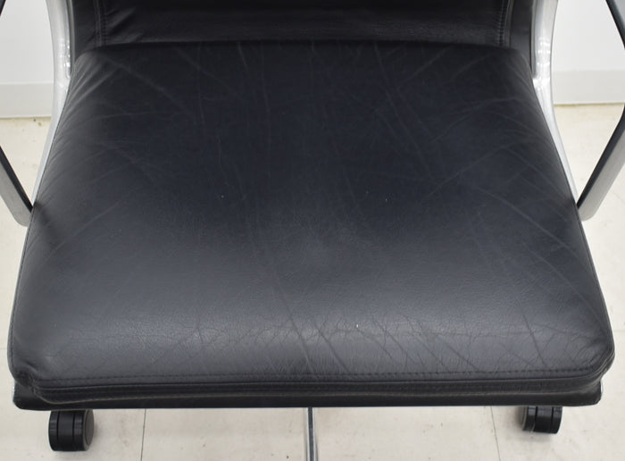 【中古】ハーマンミラー イームズ ソフトパッドグループエグゼクティブチェア ポリッシュ 革張り 2024101203【中古オフィス家具】