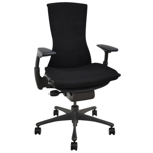 【中古】ハーマンミラー エンボディチェア 可動肘 ブラック 2024103105【中古オフィス家具】
