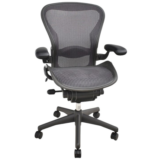【中古】ハーマンミラー アーロンチェア Bサイズ フル装備 ランバーサポート 2024110702【中古オフィス家具】