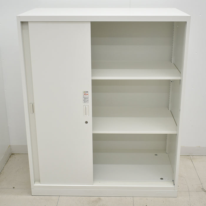 【中古】オカムラ レクトライン 引き違い書庫(3枚)ベース付 W900 2024110706【中古オフィス家具】
