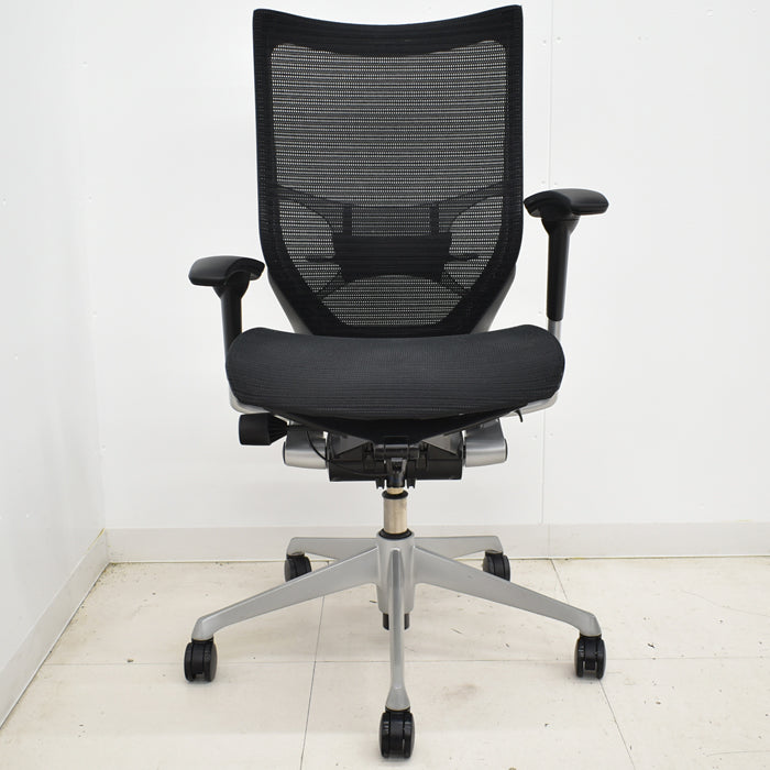【中古】オカムラ バロン ハイバック 可動肘(新型肘パット)ランバーサポート シルバー脚 2024111801【中古オフィス家具】