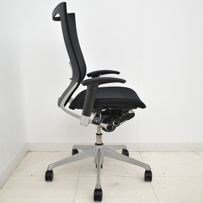 【中古】オカムラ バロン ハイバック 可動肘(新型肘パット)ランバーサポート シルバー脚 2024111801【中古オフィス家具】