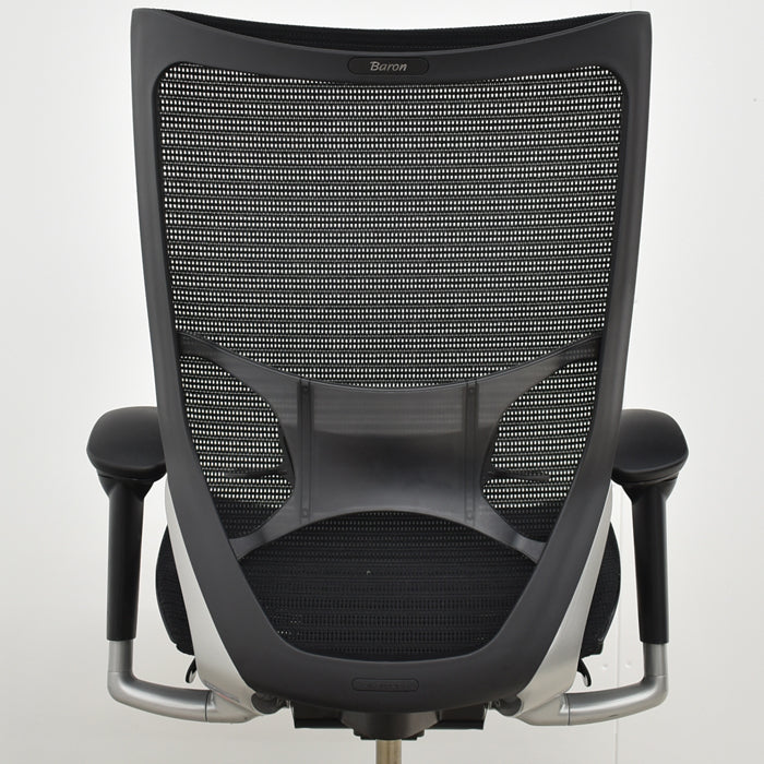 【中古】オカムラ バロン ハイバック 可動肘(新型肘パット)ランバーサポート シルバー脚 2024111801【中古オフィス家具】