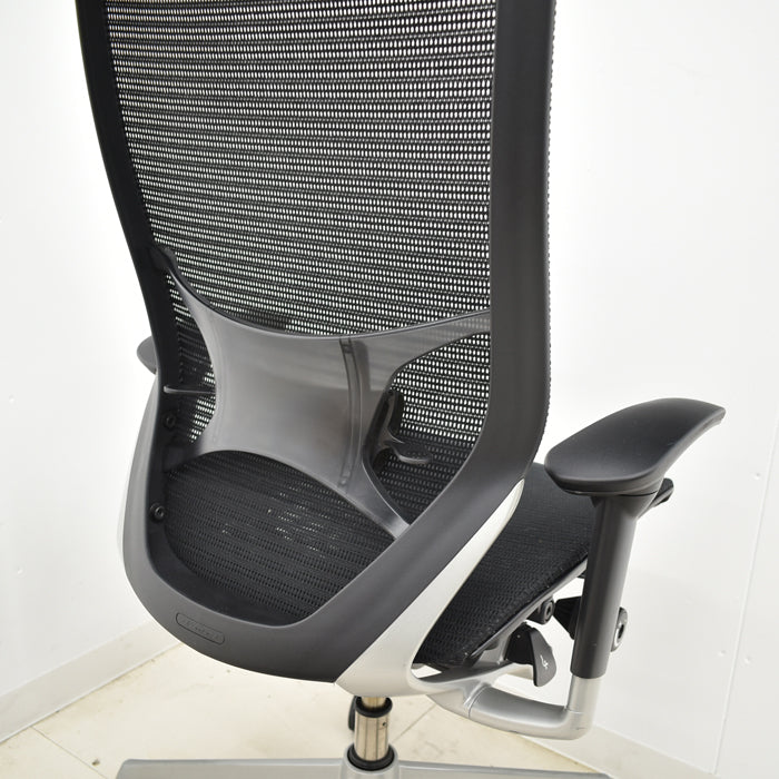 【中古】オカムラ バロン ハイバック 可動肘(新型肘パット)ランバーサポート シルバー脚 2024111801【中古オフィス家具】