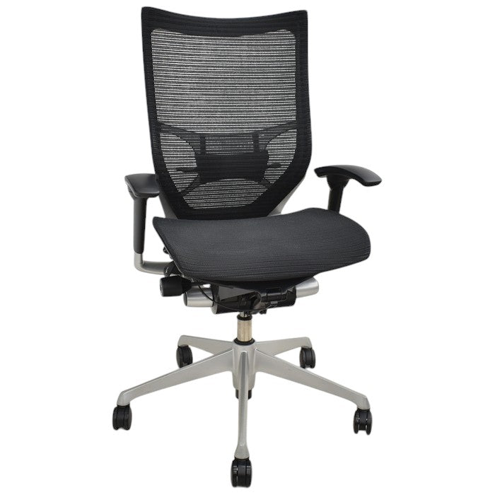 【中古】オカムラ バロン ハイバック 可動肘(新型肘パット)ランバーサポート シルバー脚 2024111801【中古オフィス家具】