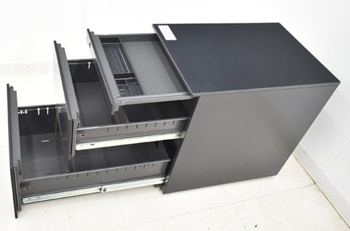 【中古】オカムラ スイフト 上下昇降デスク専用3段ワゴン サイド取手タイプ 2024121101【中古オフィス家具】