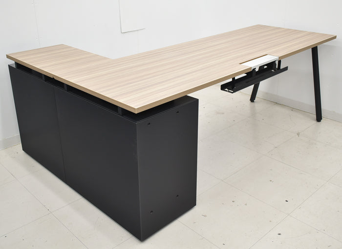 【中古】コクヨ SAIBI TX L型デスク オープン+ラテラルストレージ付 W2000 2024121105【中古オフィス家具】