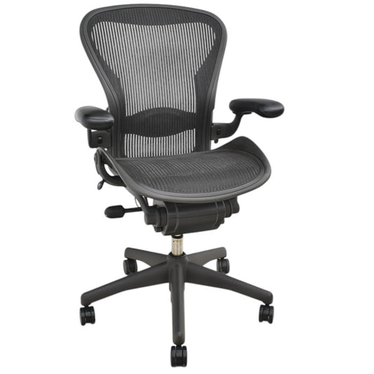 【中古】ハーマンミラー  アーロンチェア Bサイズ フル装備 ランバーサポート 肘レバータイプ 2024121803【中古オフィス家具】