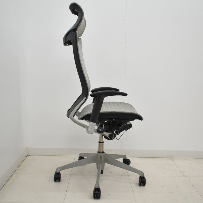 【中古】オカムラ バロン エクストラハイバック 固定ヘッドレスト 可動肘(肘パット新品)2024122304【中古オフィス家具】