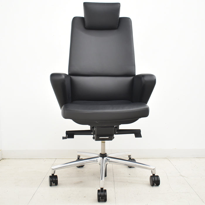 【中古】オカムラ セフィーロ エクストラハイバック ヘッドレスト 固定肘 ナイロンキャスター 2025011601【中古オフィス家具】