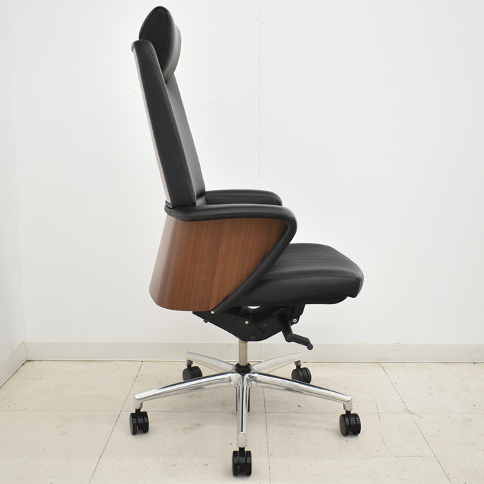 【中古】オカムラ セフィーロ エクストラハイバック ヘッドレスト 固定肘 ナイロンキャスター 2025011601【中古オフィス家具】