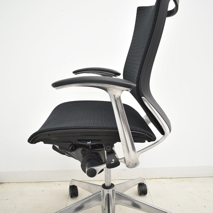 【中古】オカムラ バロン ローバック 固定肘(新型肘パット)ポリッシュ 2025012302【中古オフィス家具】