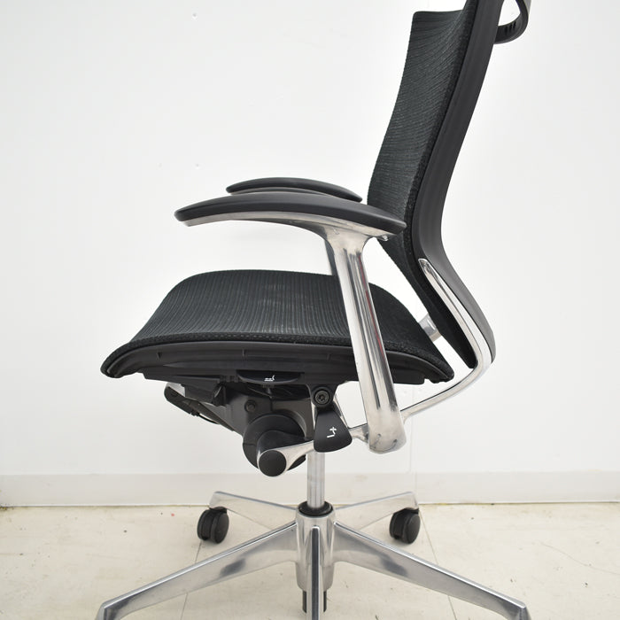 【中古】オカムラ バロン ローバック 固定肘(新型肘パット)ポリッシュ 2025012303【中古オフィス家具】