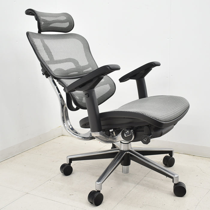 【中古】エルゴヒューマン ベーシック 可動肘 ヘッドレスト ポリッシュ 2025012803【中古オフィス家具】