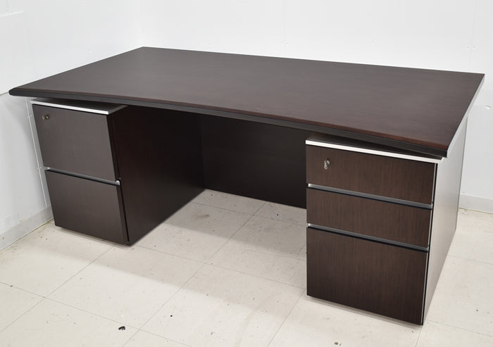 【配送料金見積もり対応となります】イトーキ XVシリーズ 役員用両袖机 アール型天板 サブテーブル 幅2790 2025030501【中古】【中古オフィス家具】