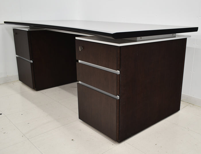 【配送料金見積もり対応となります】イトーキ XVシリーズ 役員用両袖机 アール型天板 サブテーブル 幅2790 2025030501【中古】【中古オフィス家具】